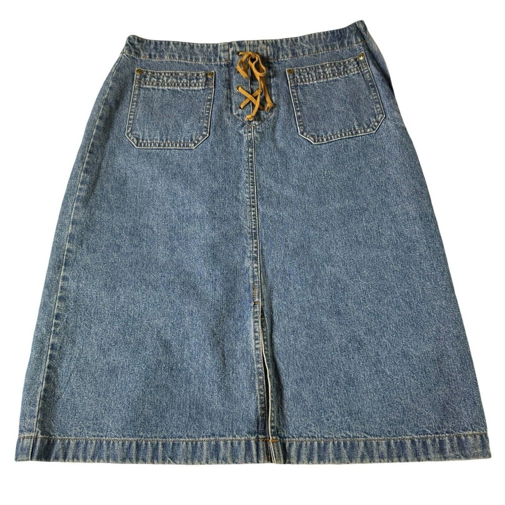 Covington Women's Denim Skirt Straight & Pencil Knee Length‎ Western Cowgirl 6